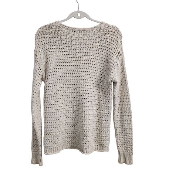 Madewell Sweater Womens XS Ivory Open Stitch Austen Knit Pullover Crewneck - Picture 4 of 6